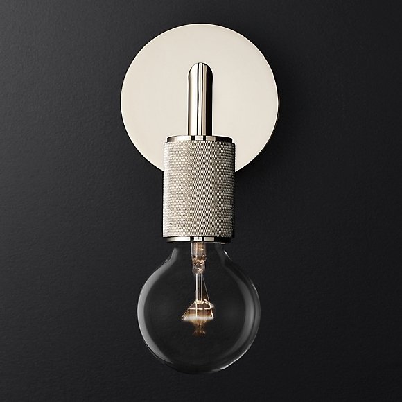 Бра RH Utilitaire Single Sconce Silver Никель в Уфе | Loft Concept 