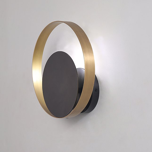 Бра VeniceM CIRCLE WALL LAMP Латунь Черный в Уфе | Loft Concept 