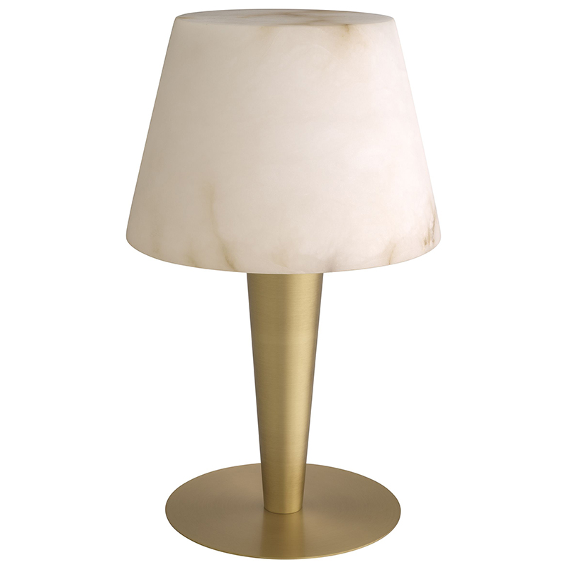 Настольная лампа Eichholtz Table Lamp Scarlette Бежевый Белый Мрамор Bianco Латунь в Уфе | Loft Concept 