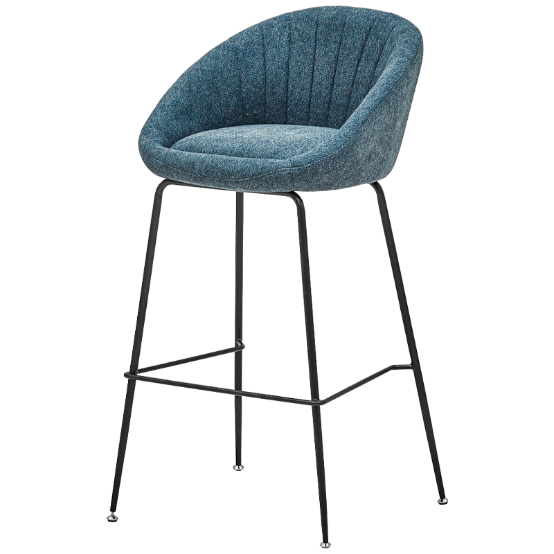 Барный стул Alberto Bar Stool Blue Черный Голубой пастельный в Уфе | Loft Concept 