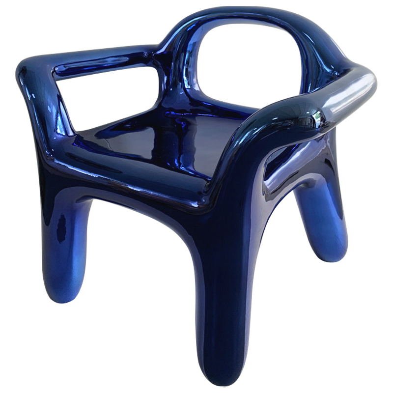 Кресло Deep Blue Metallica Shine Armchair Синий в Уфе | Loft Concept 