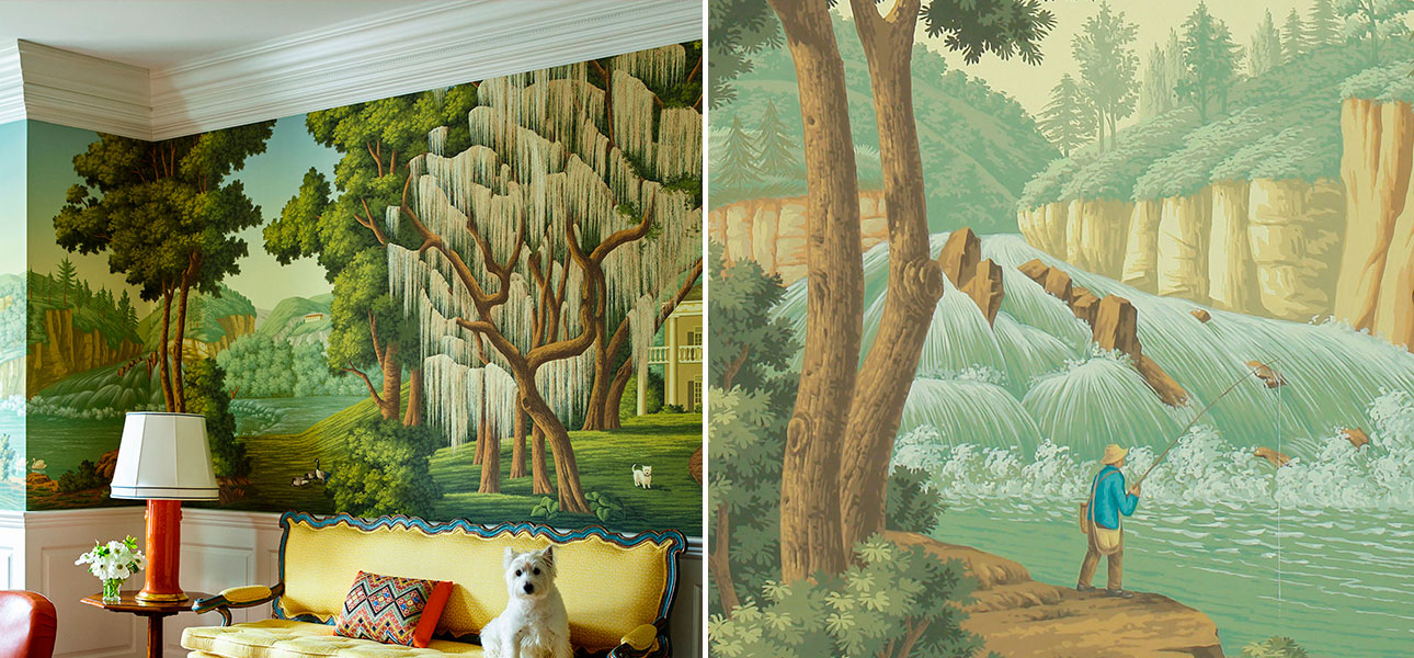 Обои ручная роспись North American River Views Verdoyant on scenic paper - фото
