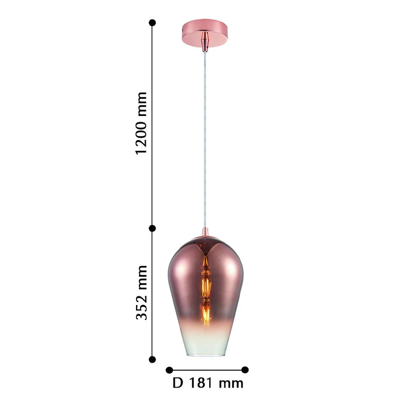 Подвесной светильник с градиентом медного цвета SPARKLE в Уфе
