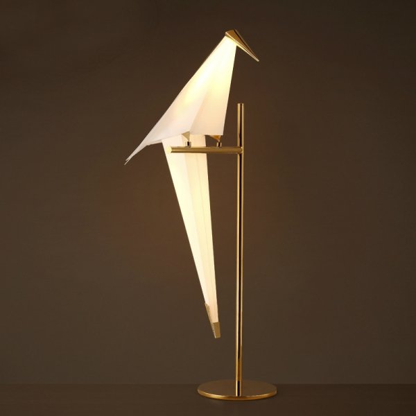 Настольная лампа Origami Bird Table Lamp Золотой Бежево-серый в Уфе | Loft Concept 