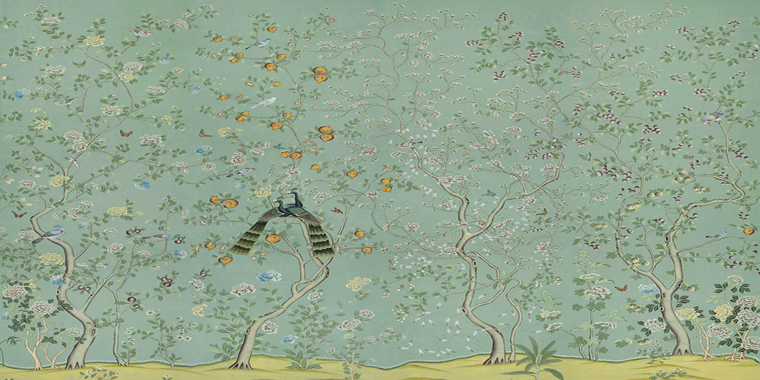 Обои ручная роспись St Laurent Sung Blue - фото