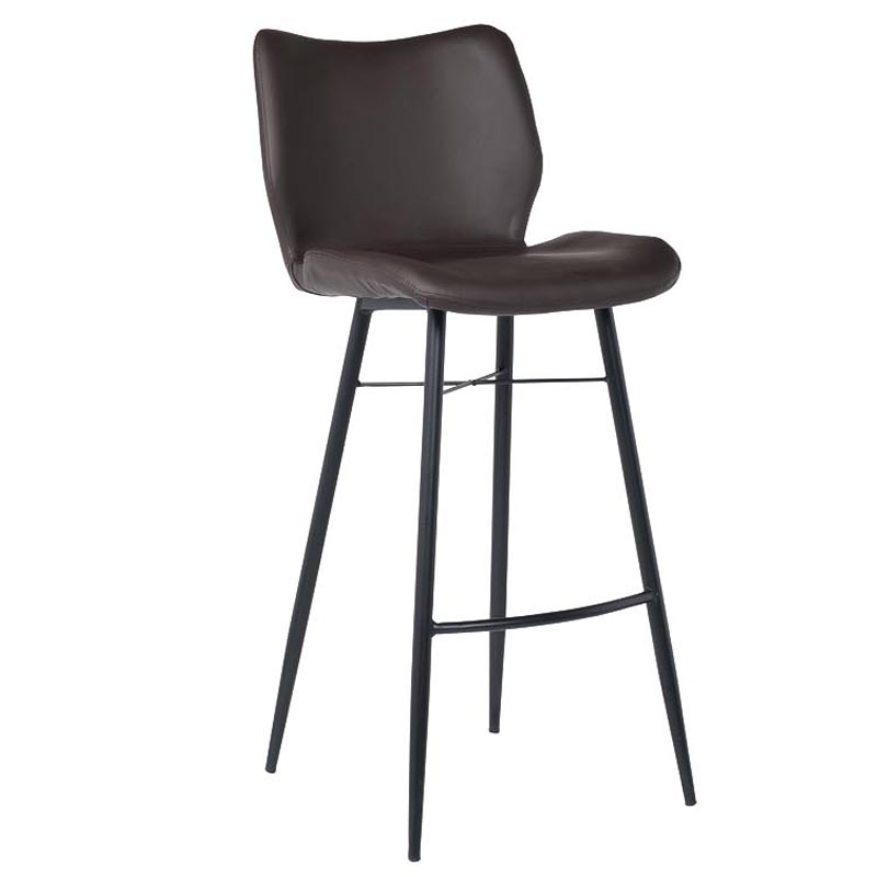 Барный стул Herald Eco Leather Bar Stool Коричневый Черный в Уфе | Loft Concept 