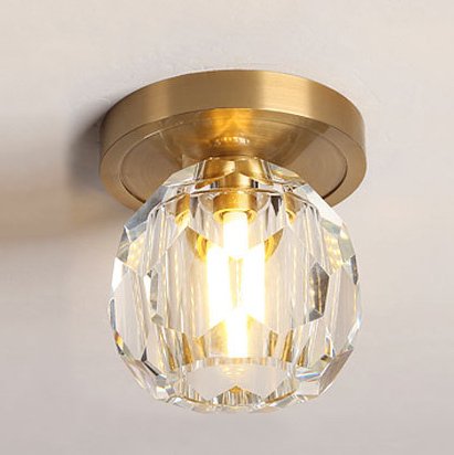 Потолочный светильник RH Boule de Cristal Single ceiling light Латунь Прозрачное Стекло в Уфе | Loft Concept 