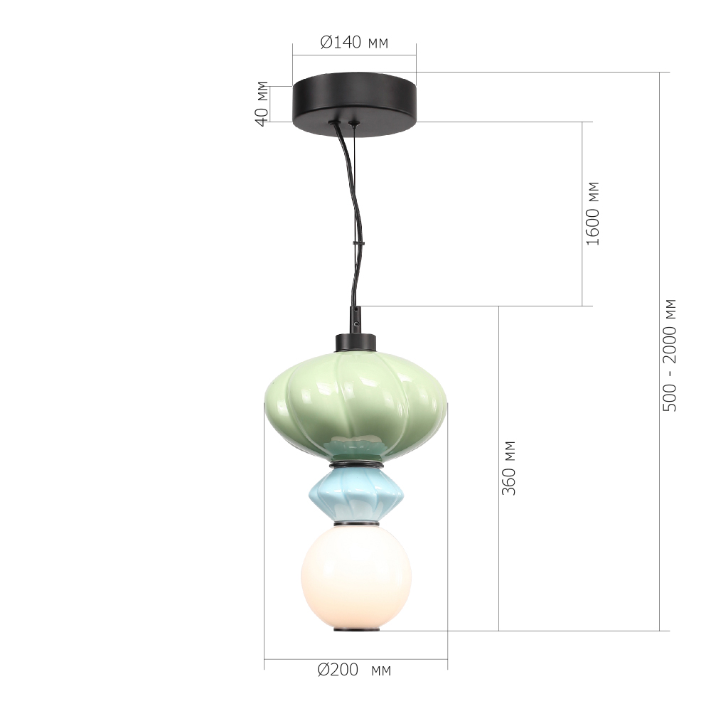 Подвесной светильник фигурный с керамическими элементами Fragrant Light в Уфе