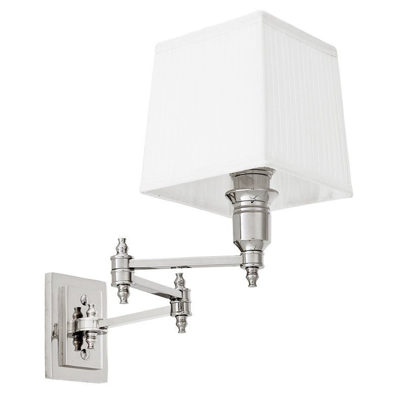 Бра Wall Lamp Lexington Swing Nickel+White Никель Белый в Уфе | Loft Concept 