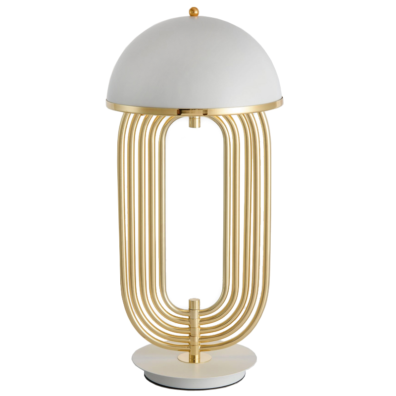 Настольная лампа Delightfull Turner Table Lamp White Глянцевое золото Белый в Уфе | Loft Concept 