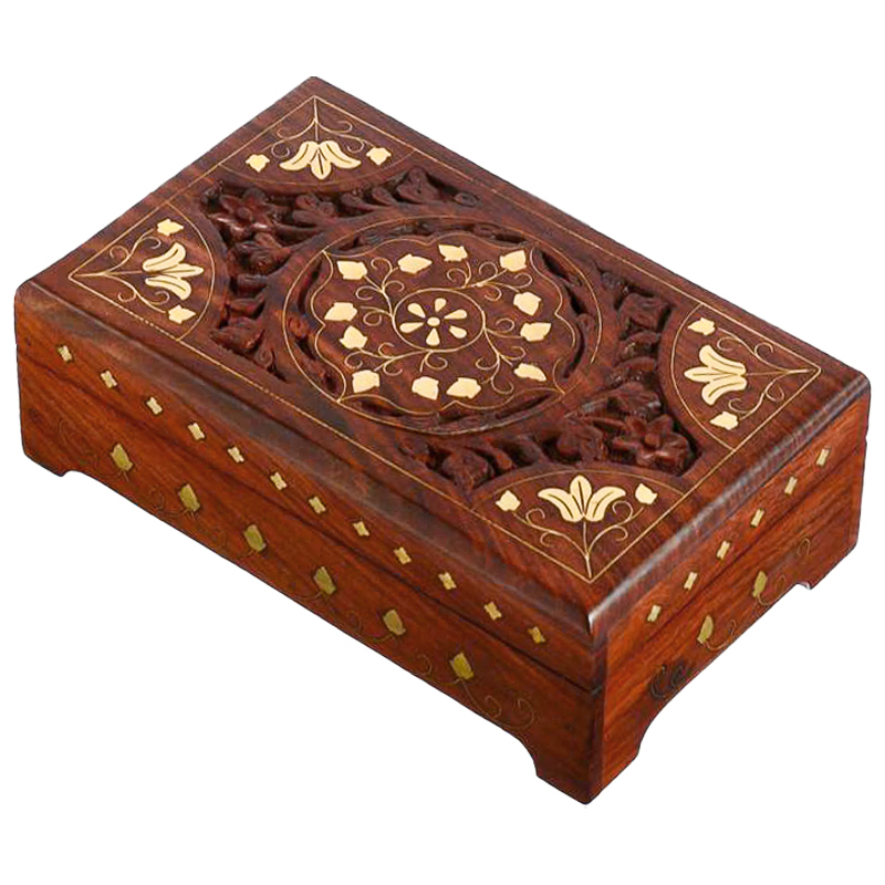 Шкатулка Pallvi Indian Inlay Box Коричневый в Уфе | Loft Concept 