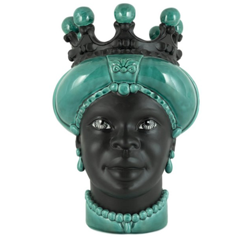 Ваза VASE MORO LADY CROWN DARK green Черный Зеленый в Уфе | Loft Concept 