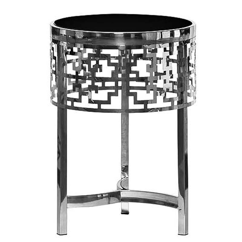 Приставной стол Yen Geometry Side Table silver 50 Серебряный в Уфе | Loft Concept 