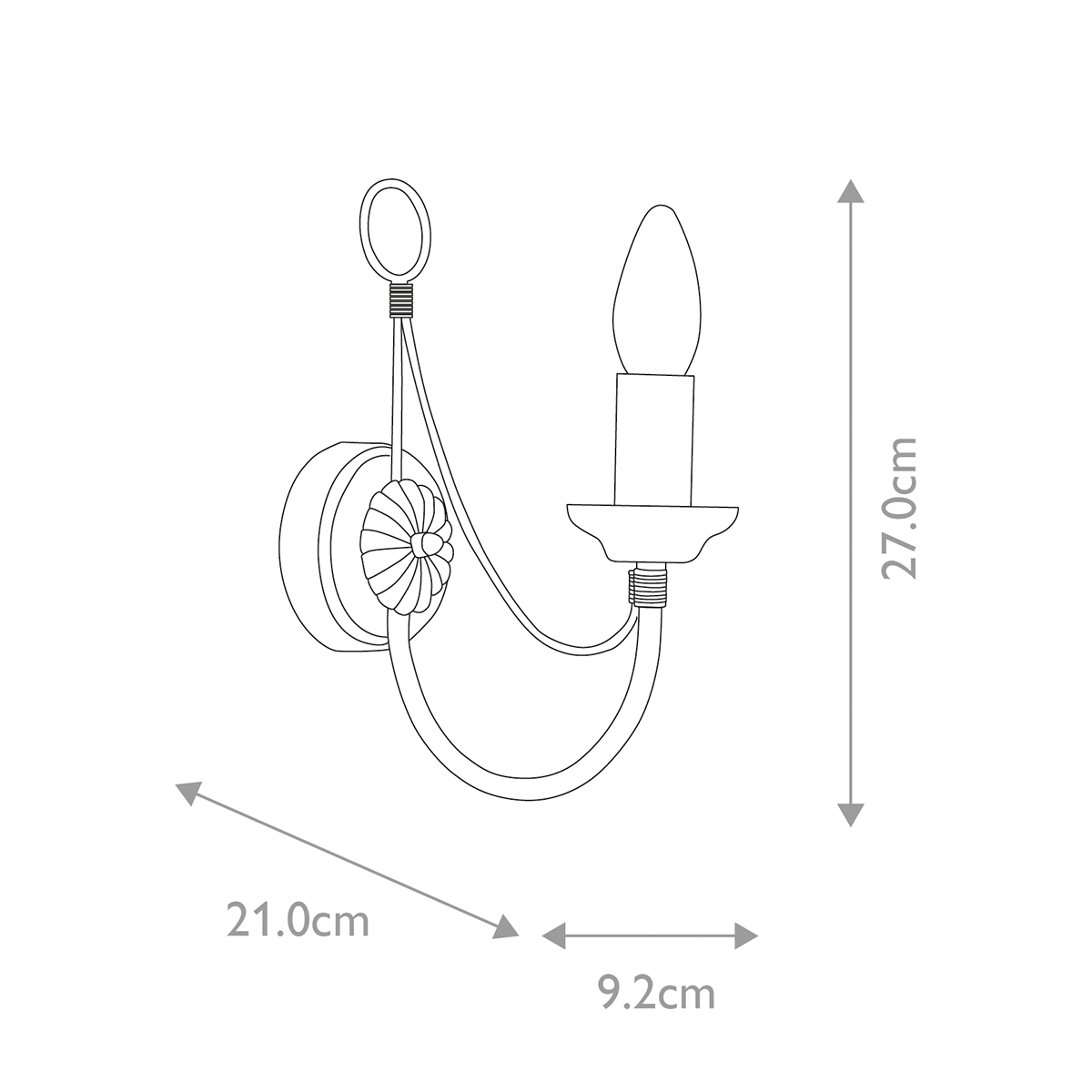 Бра черного цвета с лампой в форме свечи Elstead Lighting в Уфе