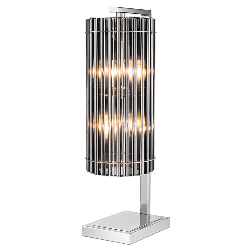 Настольная лампа Eichholtz Table Lamp Pimlico Nickel Никель Стекло Смок в Уфе | Loft Concept 