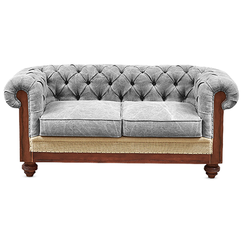 Диван Deconstructed Chesterfield Sofa double Gray Коричневый Бежево-серый Серый в Уфе | Loft Concept 