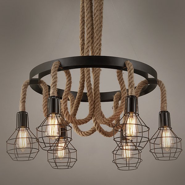 Люстра Loft Rope Chandelier cage VI  в Уфе | Loft Concept 