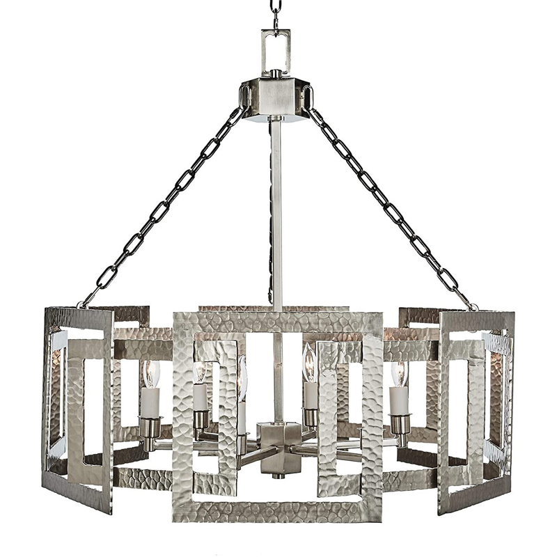 Люстра Textured Cage Pendant Lamp Silver Chandelier Серебряный в Уфе | Loft Concept 