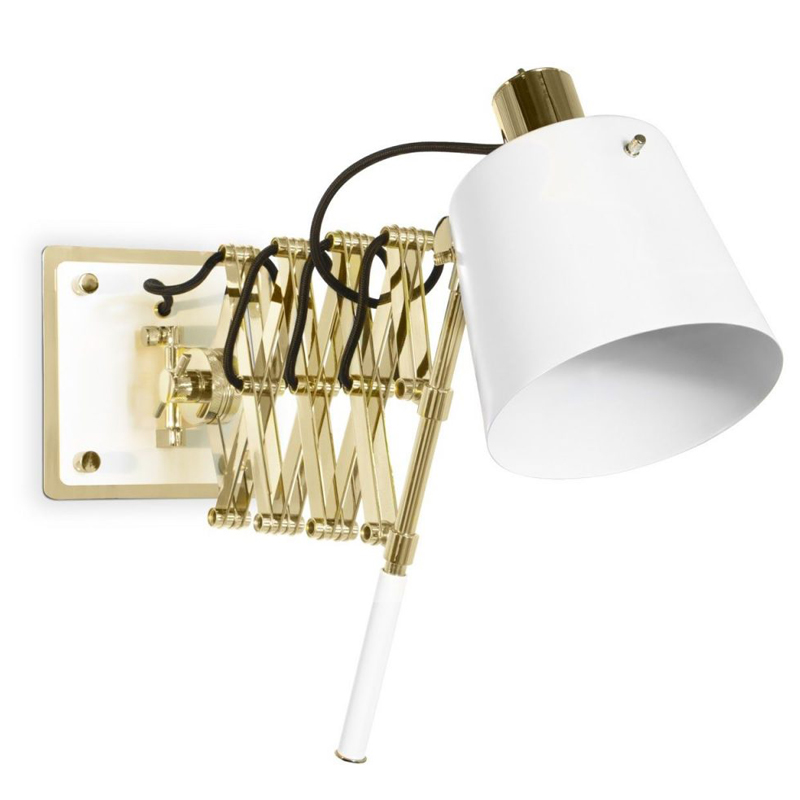 Бра PASTORIUS WALL LAMP White Белый Глянцевое золото в Уфе | Loft Concept 