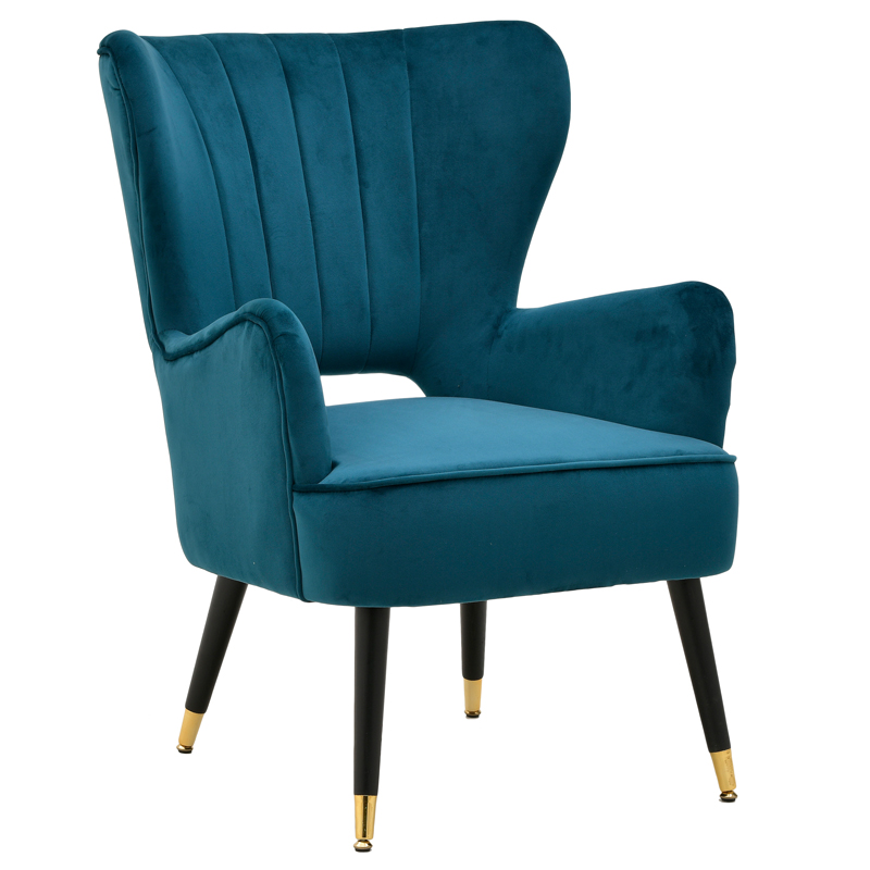 Кресло Drummond Armchairs Blue Морская синь Черный в Уфе | Loft Concept 