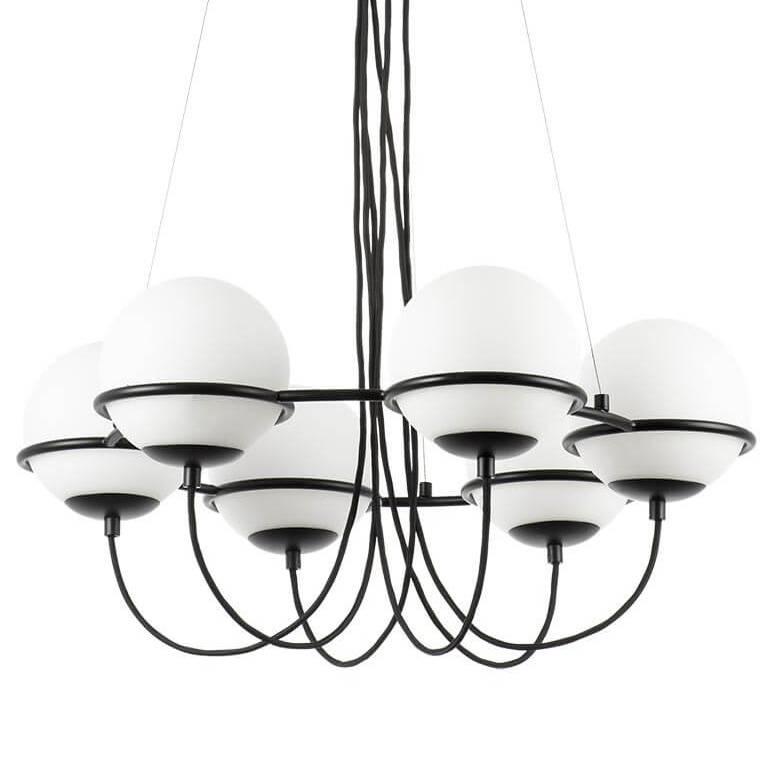 Люстра Melissa Chandelier Black 6 Белый Черный в Уфе | Loft Concept 