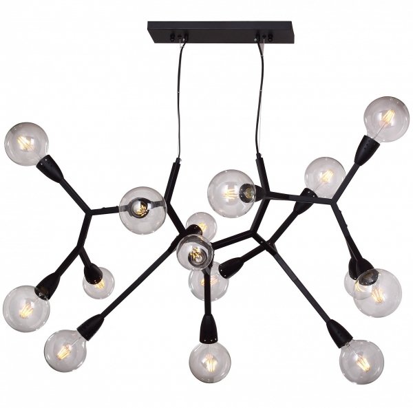 Люстра Polygon Chandelier 15 Black Черный в Уфе | Loft Concept 