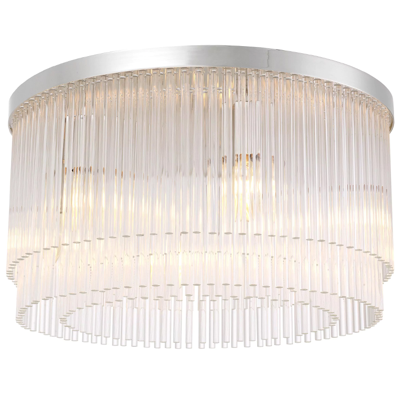 Потолочный светильник Eichholtz Ceiling Lamp Hector Nickel Никель Прозрачное Стекло в Уфе | Loft Concept 