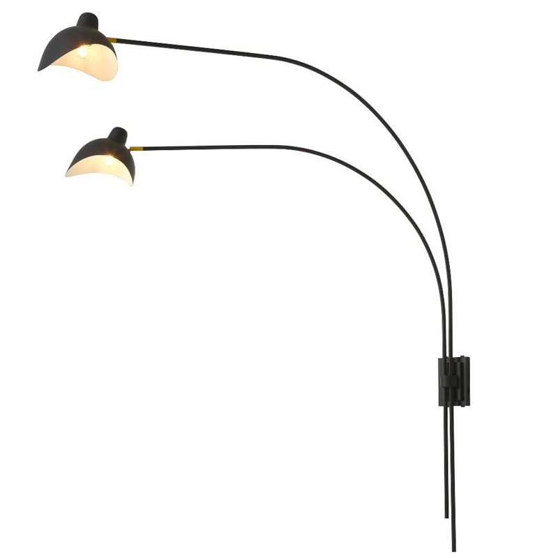 Бра Eichholtz Wall Lamp Mitch Black Черный Латунь Античная полированная в Уфе | Loft Concept 