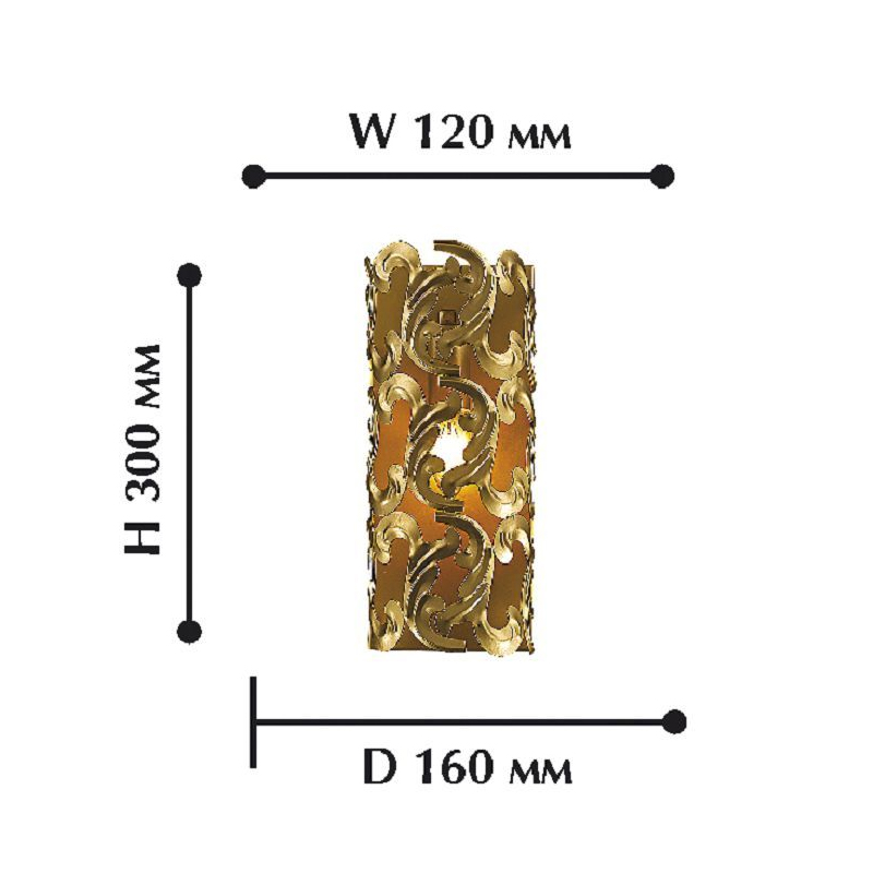 Ажурное бра цвета золота Gold Leaves в Уфе