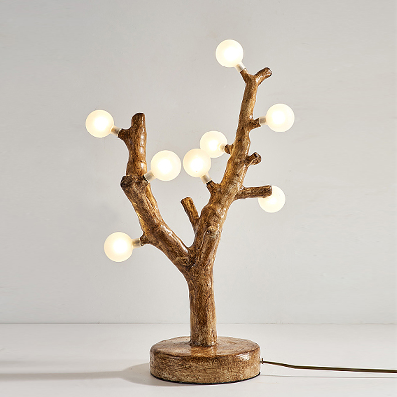 Настольная лампа Tree branch Table Lamp Коричневый Белый в Уфе | Loft Concept 