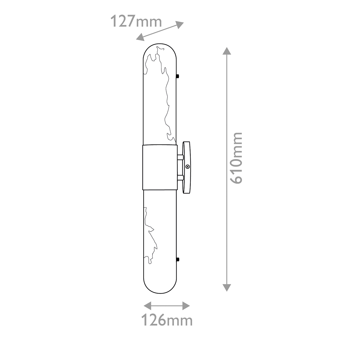 Бра для ванных комнат вертикальное с вытянутым плафоном из алебастра Hinkley в Уфе