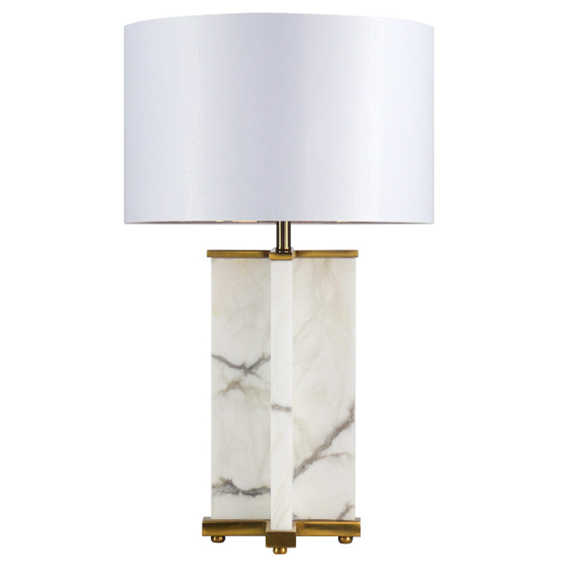 Настольная лампа Cecily Marble Table Lamp Белый Белый Мрамор Bianco Латунь в Уфе | Loft Concept 