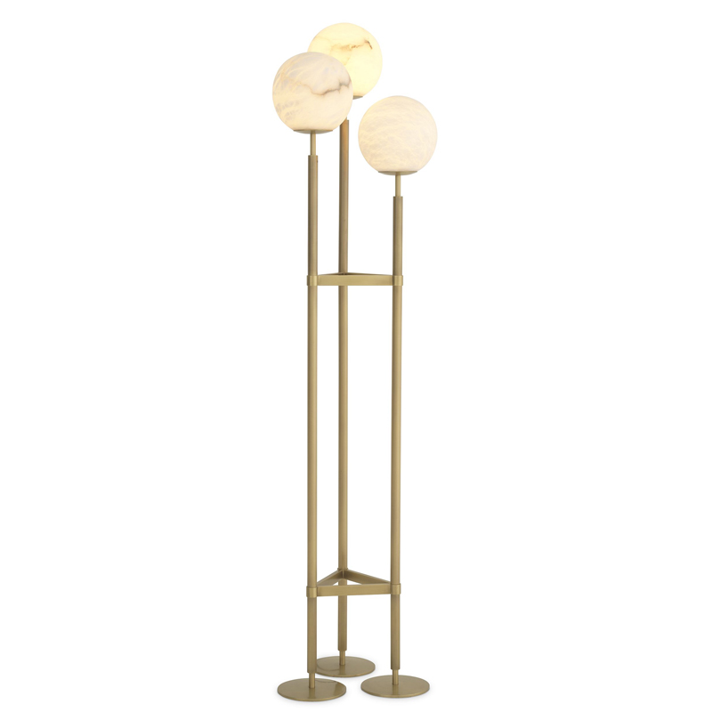 Торшер Eichholtz Floor Lamp Fiori Латунь Белый в Уфе | Loft Concept 