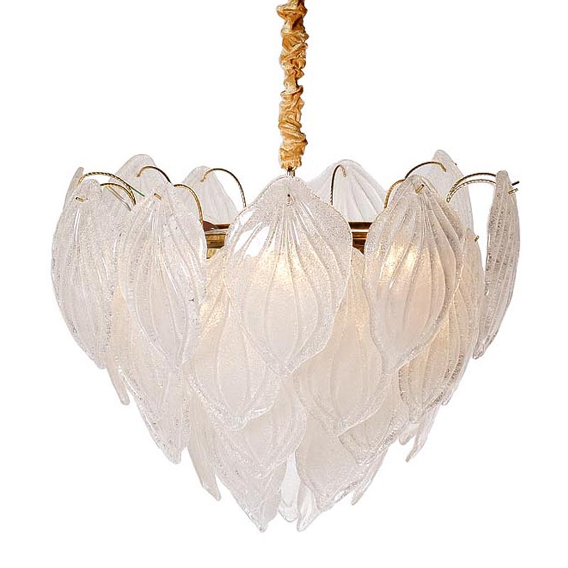 Люстра Textured Glass Chandelier Petal 8 Глянцевое золото в Уфе | Loft Concept 