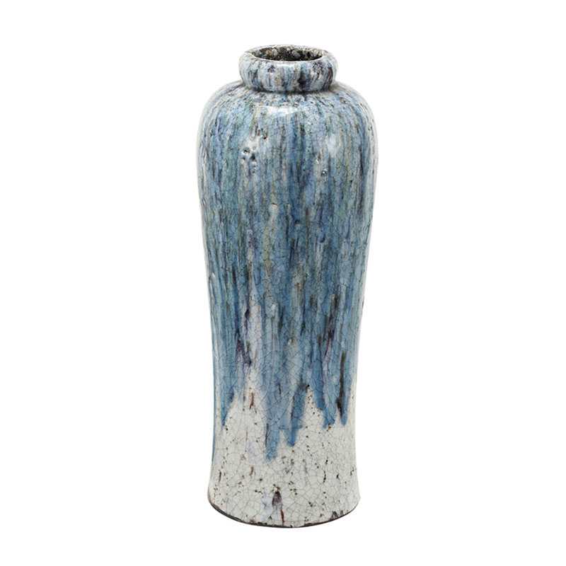 Ваза Terracotta Vase blue-white high Белый Голубой в Уфе | Loft Concept 