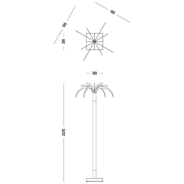 Дизайнерский торшер в виде пальмы Poltronova Sanremo Floor Lamp в Уфе