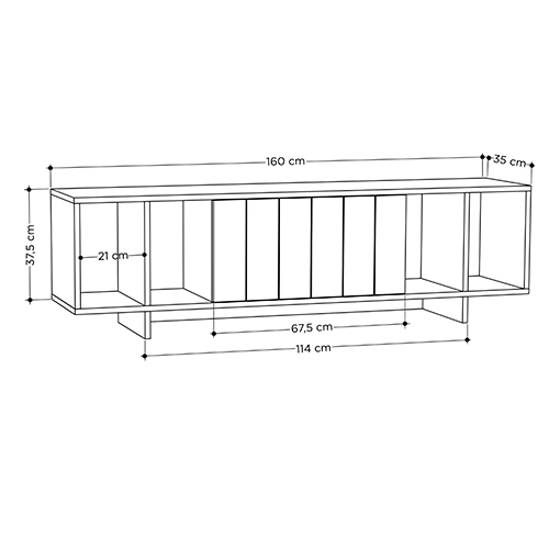 ТВ-тумба с откидной дверцей и 4-мя полками ZITANO TV STAND OAK в Уфе