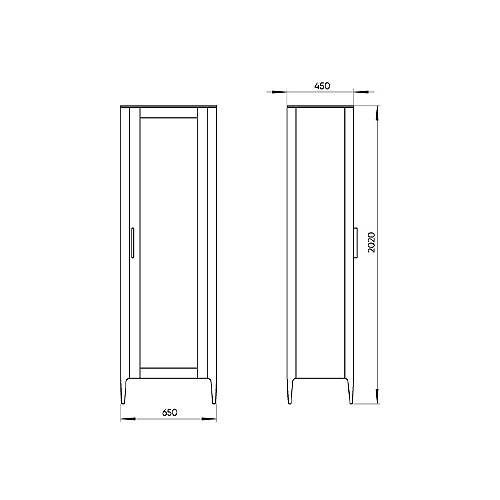 Витрина серая со стеклянной дверью с 4-мя полками и 2-мя ящиками Type  в Уфе