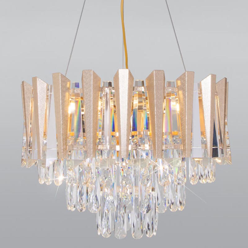 Люстра Crystal Edge Chandelier Прозрачный (Transparent) Золотой в Уфе | Loft Concept 