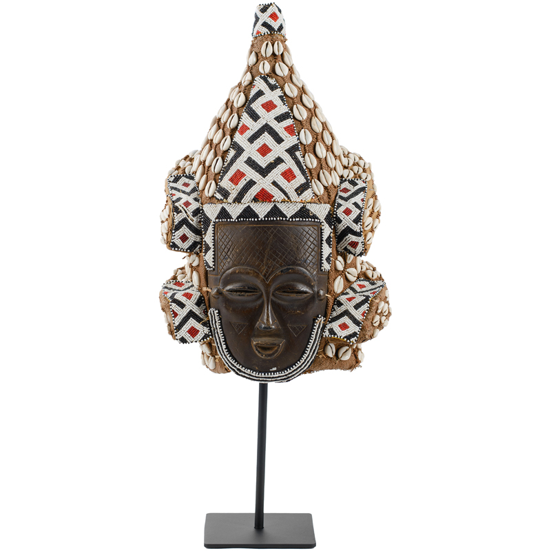 Маска African Mask with Sophisticated headgear Коричневый Мульти Черный в Уфе | Loft Concept 