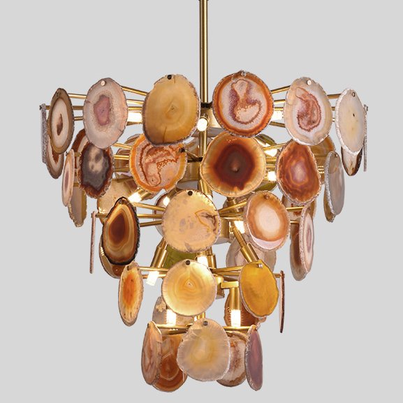 Люстра MARJORIE SKOURAS BEBE CHANDELIER AGATE natural Золотой в Уфе | Loft Concept 