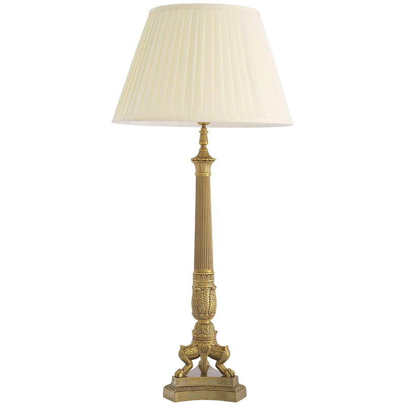 Настольная лампа Eichholtz Table Lamp Marchand Brass Латунь Винтажная латунь Кремовый в Уфе | Loft Concept 