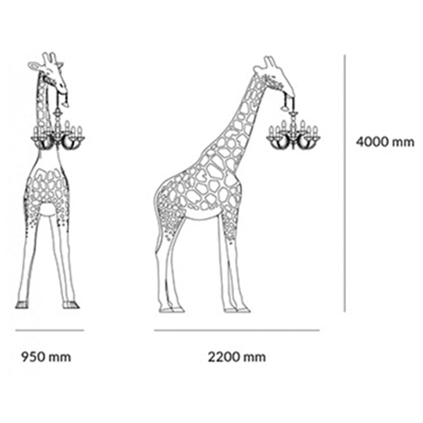 Торшер черный жираф в натуральную величину Giraffe Lamp large size в Уфе