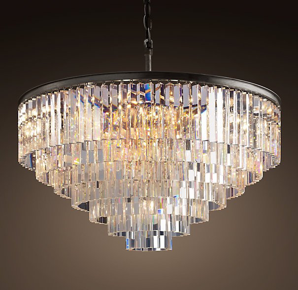 Люстра RH 1920s Odeon Clear Glass Fringe Chandelier - 80, 110 Черный в Уфе | Loft Concept 