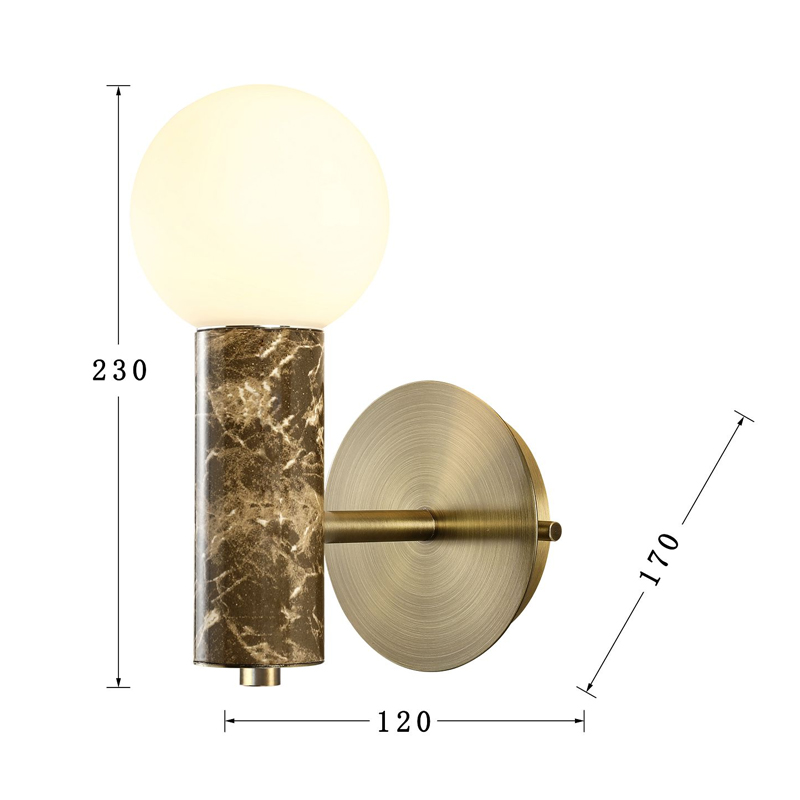 Бра с декором под коричневый мрамор Shaw Marble в Уфе