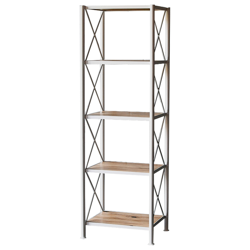 Стеллаж Pheobe White Industrial Metal Rust Rack Белый Древесина в Уфе | Loft Concept 