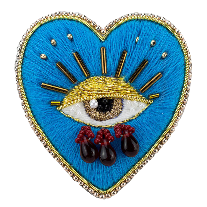 Авторская Брошь Синее Сердце Королевы Brooch Blue Heart Queen Синий в Уфе | Loft Concept 