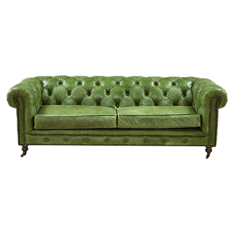 Диван Chesterfield leather Sofa green Зеленый в Уфе | Loft Concept 