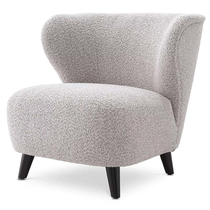 Кресло Eichholtz Chair Hydra Boucle Серый Черный Серый Черный в Уфе | Loft Concept 