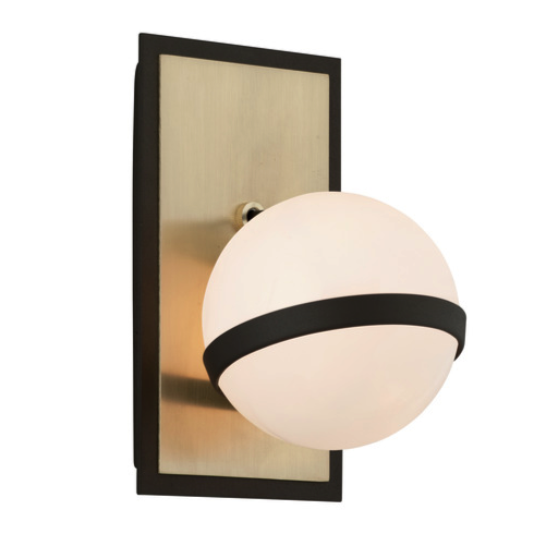 Бра Troy Lighting Ace Wall Sconce Латунь Черный Молочный в Уфе | Loft Concept 